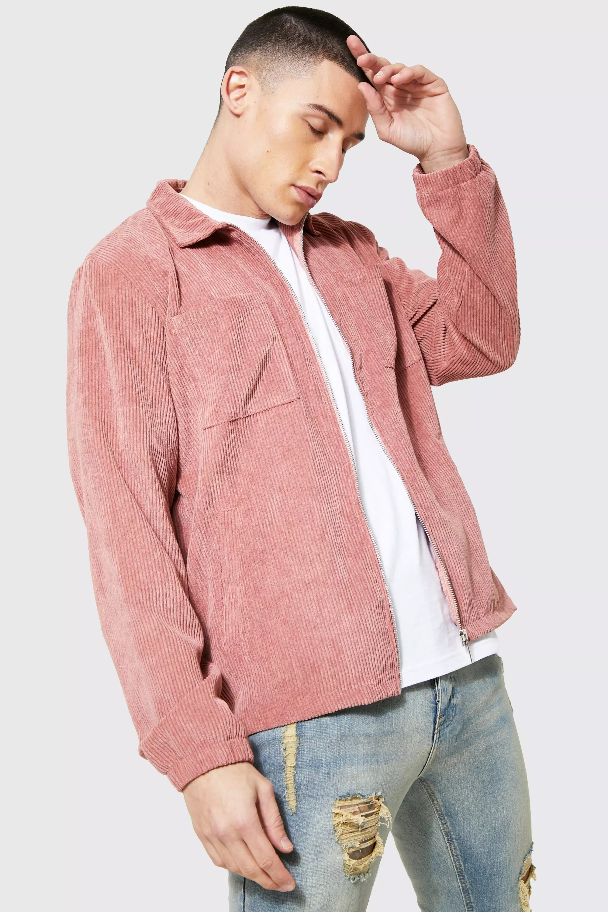 Mens pink sale corduroy jacket